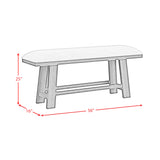 Transcend Counter Bench with Light Grey Fabric in Charcoal