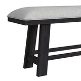 Transcend Counter Bench with Light Grey Fabric in Charcoal