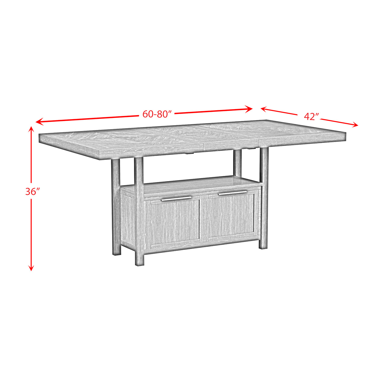 Transcend Counter Height Dining Set in Charcoal-Table and Four Chairs