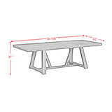 Transcend Dining Table with 22" Leaf in Charcoal