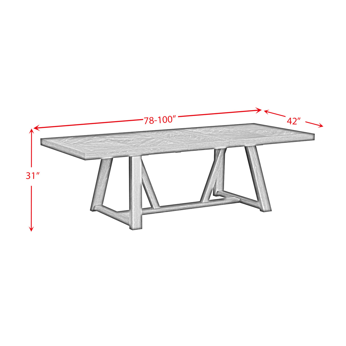Transcend Standard Height Dining Set in Charcoal-Table and Four Chairs
