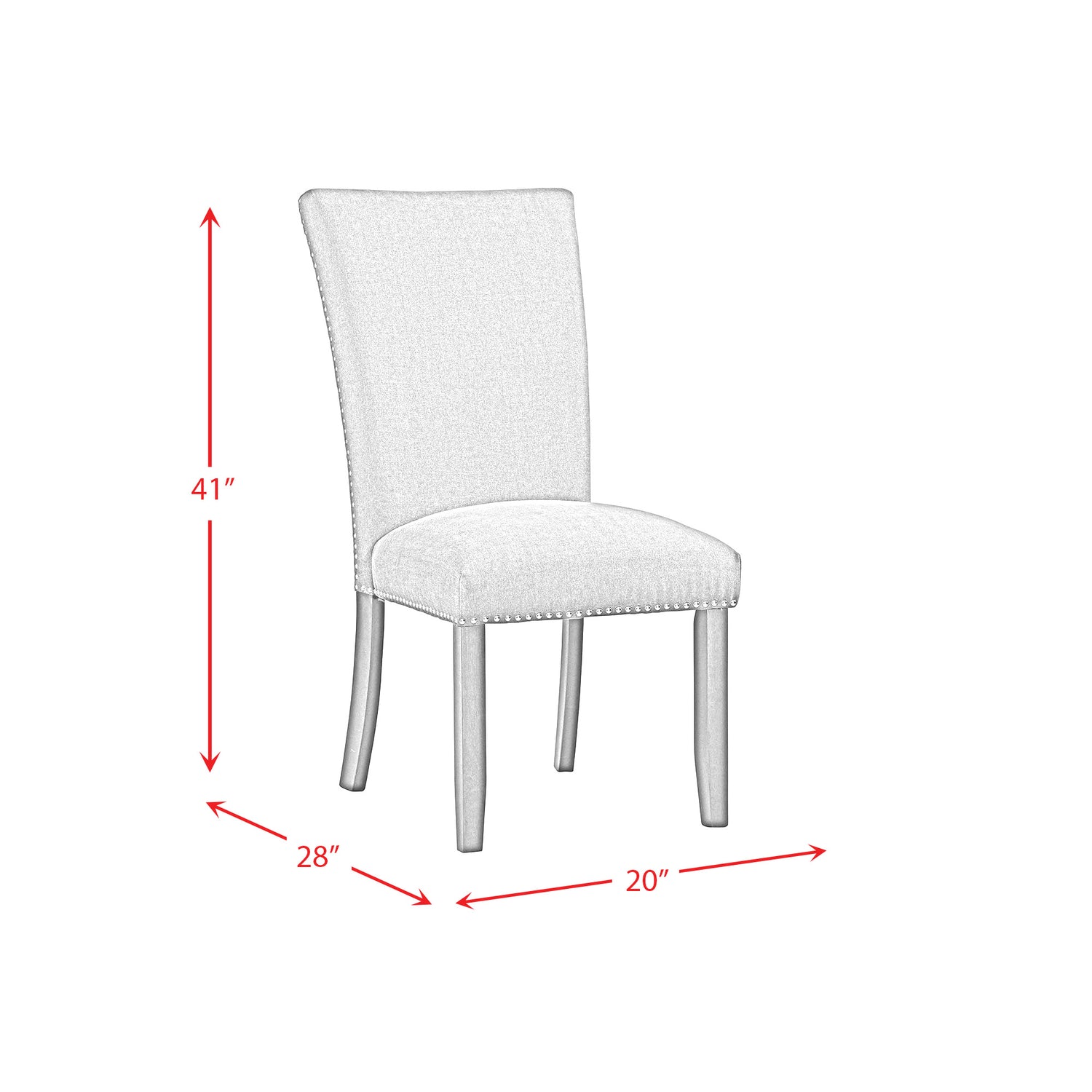 Tuscany Dining Linen Nailhead Side Chair (2 Per Pack) - Charcoal