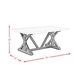 Tuscany 70" Marble Standard Height Rectangular Dining Table