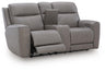 5Z-Comfort Power Reclining Loveseat with Console