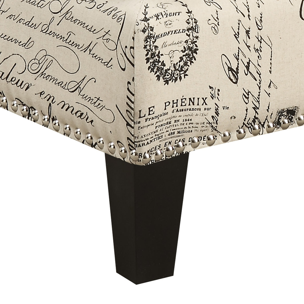 Erica 497 Ottoman W/Chrome Nail French Script (ISTA 3)