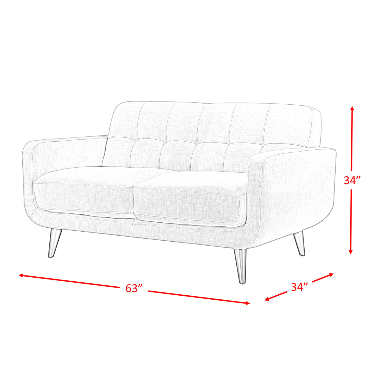 Hadley 4480 KD Love Seat Heirloom Charcoal w/No Pillows