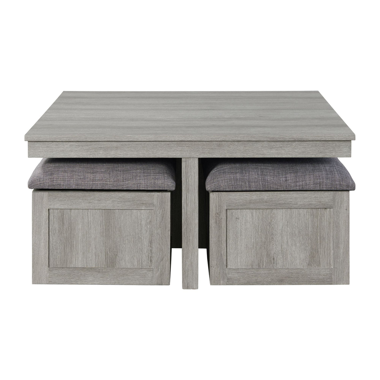 Uster Coffee Table W/Four storage Stools Grey
