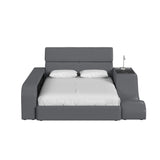 Valari Side Bookcase in Grey PU