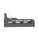 Valari Side Bookcase in Grey PU