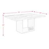 Valentino White 5PC Dining Set-Table & Four Grey Chairs