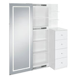 Vancouver Floor Mirror With Storage in White