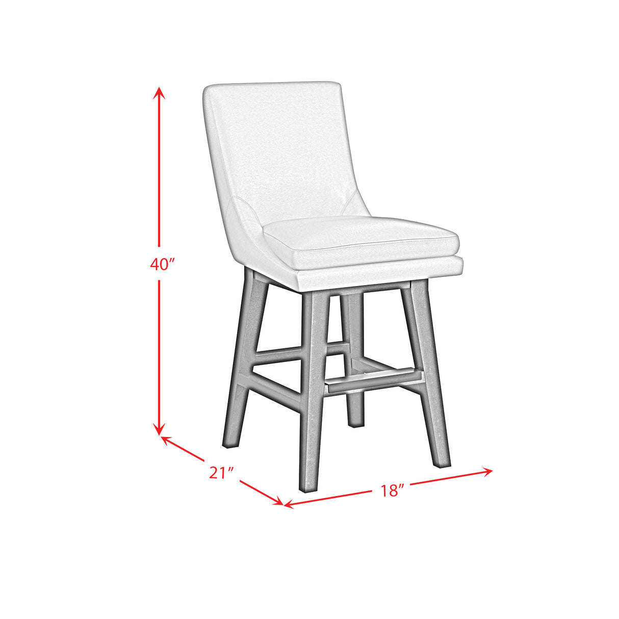 Villanova Swivel Counter Stool with Pewter PU in Espresso (2 Per Carton)