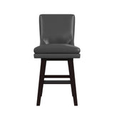 Villanova Swivel Counter Stool with Pewter PU in Espresso (2 Per Carton)