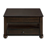 Wagner Square Lift-Top Coffee Table w/ Casters in Cherry