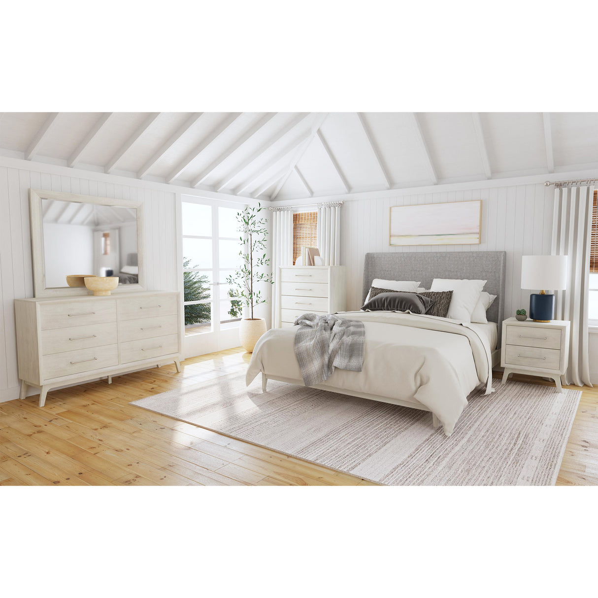 Westland UPH Bed with Grey Fabric