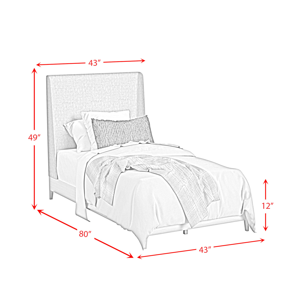 Westland UPH Bedroom Set with Grey Fabric