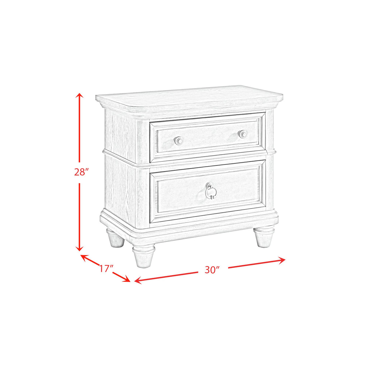 Whit-Ash Panel Bedroom Set with Door Chest