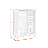 Whit-Ash 5-Drawer Door Chest in Light Grey
