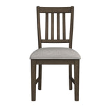 Yellowstone Dining Side Chair with Grey Fabric in Medium Brown (2 Per Carton)