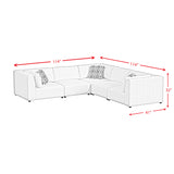 Zandara 5PC Modular Set in Olefin Beige with Ottoman