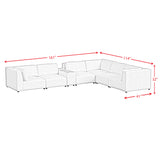 Zandara 7PC Modular Set in Olefin Beige with Pillows