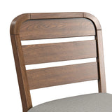 Glinda Side Chair with Light Grey Fabric in Brown (2 Per Carton)