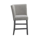 Seneca Counter Corner Bench with Upholstered Back and Grey Fabric