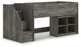 Frandern Loft Bed with Bookcase Storage