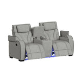 Blitz Motion Loveseat with Console, and LED