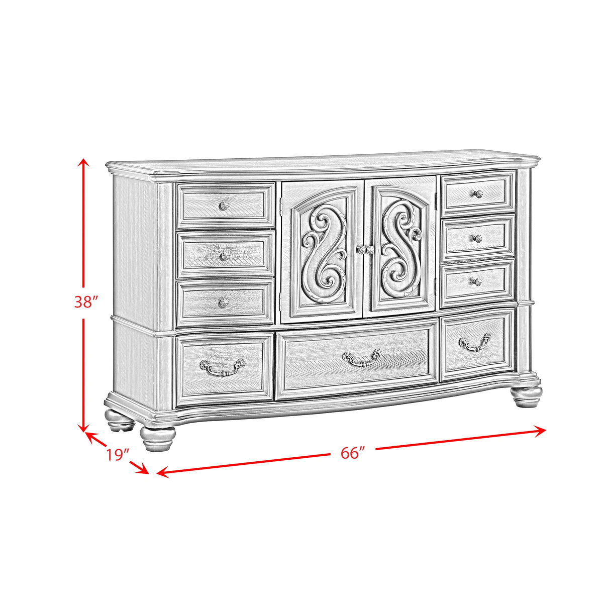 Brunswick Bedroom Set with 2 Nightstands in Mahogany