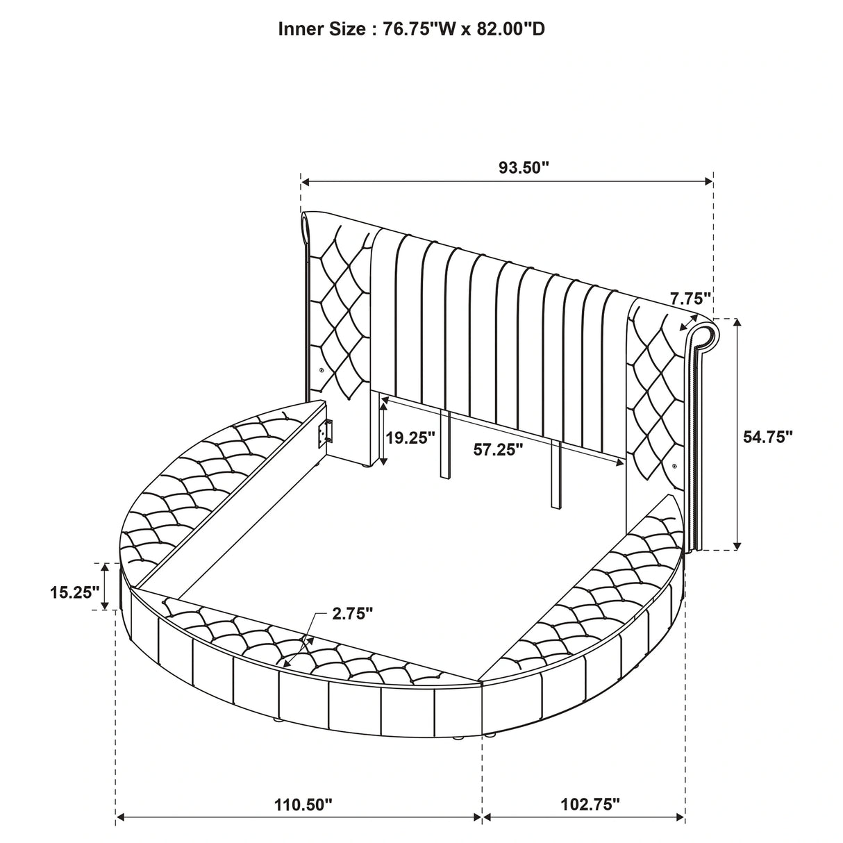 Sonya Panel Floor Storage Bed