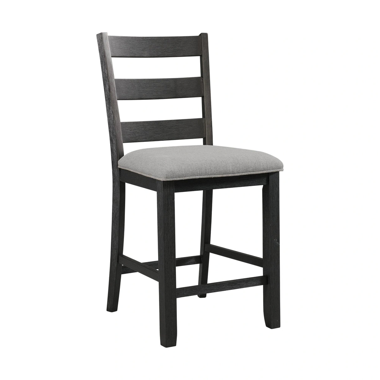 Martin Counter Side Chair with Grey Fabric - Black Finish (2 Per Carton)