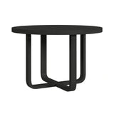 Ridgemont Standard Height Dining Set in Black with Grain-Table and Four Grey Fabric Chairs