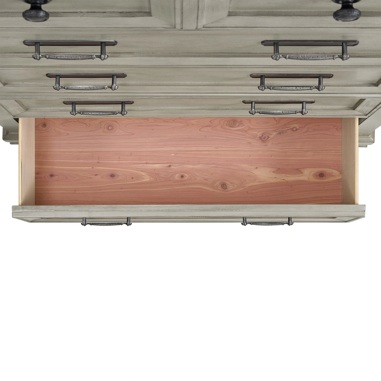 Farmington 5-Drawer Chest in Medium Brown and Washed Stone