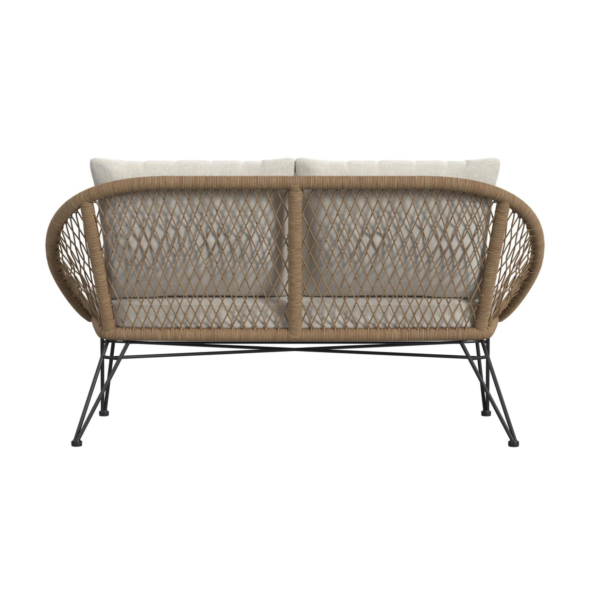 Grace Outdoor Seating 4PC Set - Black, Natural and Olefin Beige
