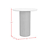 Sylvie Occasional Table Set with White Faux Marble Top and Base