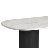 Sylvie Oval Dining Table with White Faux Marble Top
