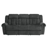 Nutmeg Double Reclining Sofa in Charcoal Gray 9901CC-3