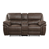 8517BRW-2 - Double Reclining Love Seat with Center Console