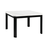 Francesca White Marble Square 5PC Counter Height Dining Set-Table & Four Grey Velvet Chairs