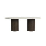 Sylvie Oval Dining Table with White Faux Marble Top