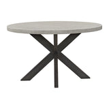 Axel Round Dining Table with Light Grey Top in Espresso