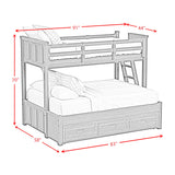 Hampton Kids Over Bunk with Ladder and Trundle Bedroom Set
