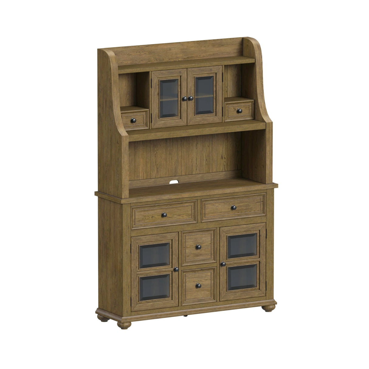 Heritage & Home Buffet and Hutch in Oak Brown