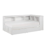 Galen-(4) Twin Bookcase Corner Platform Bed with Storage Boxes image