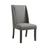 Everdeen Side Chair w/ Grey Fabric and Nail Heads in Charcoal (2 Per Carton)