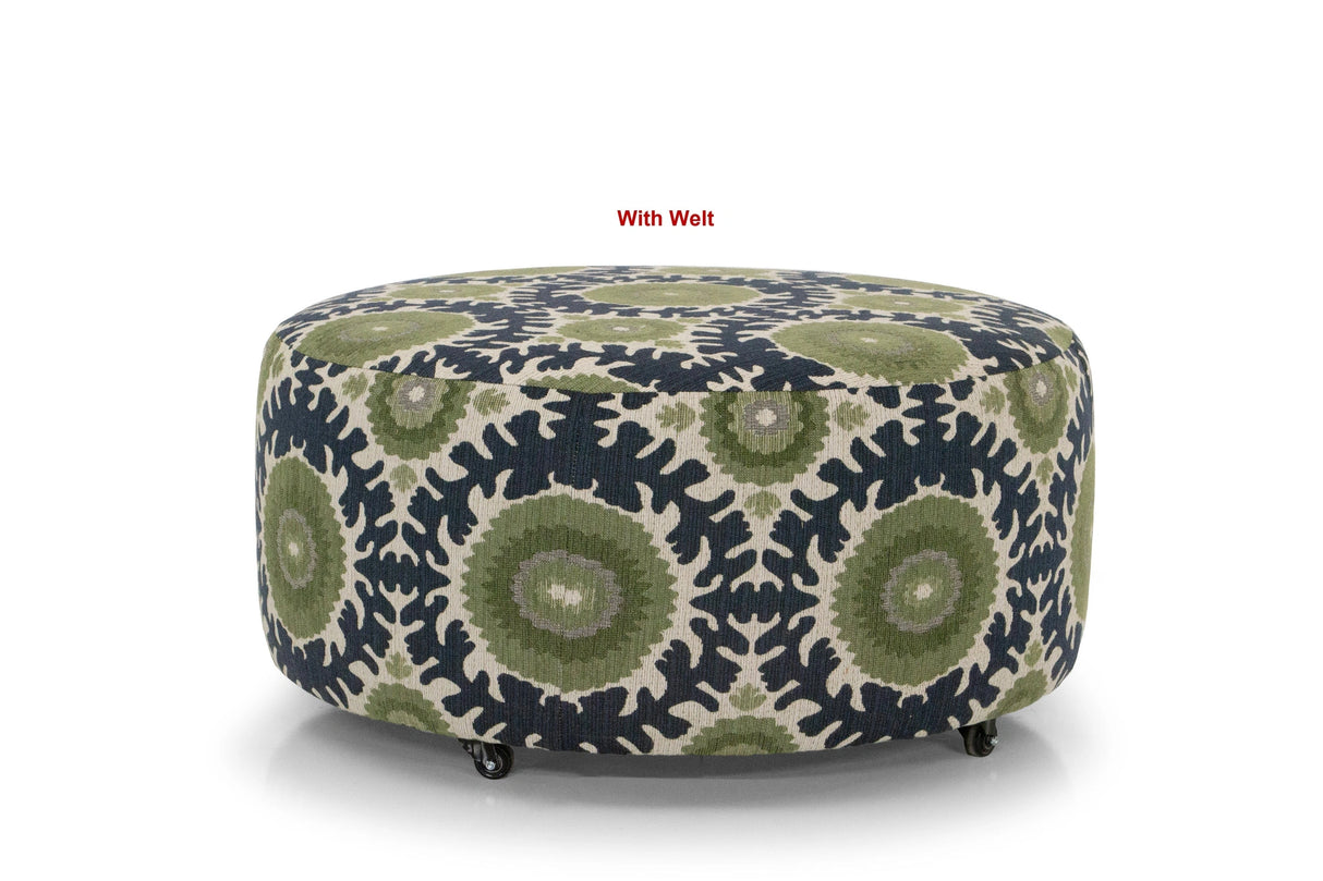 94056 Lg Round Ottoman w/Welt