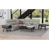 Lanette End Table with White Marble Top in Black