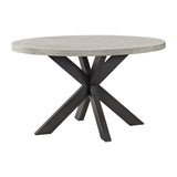 Axel Round Dining Table with Light Grey Top in Espresso