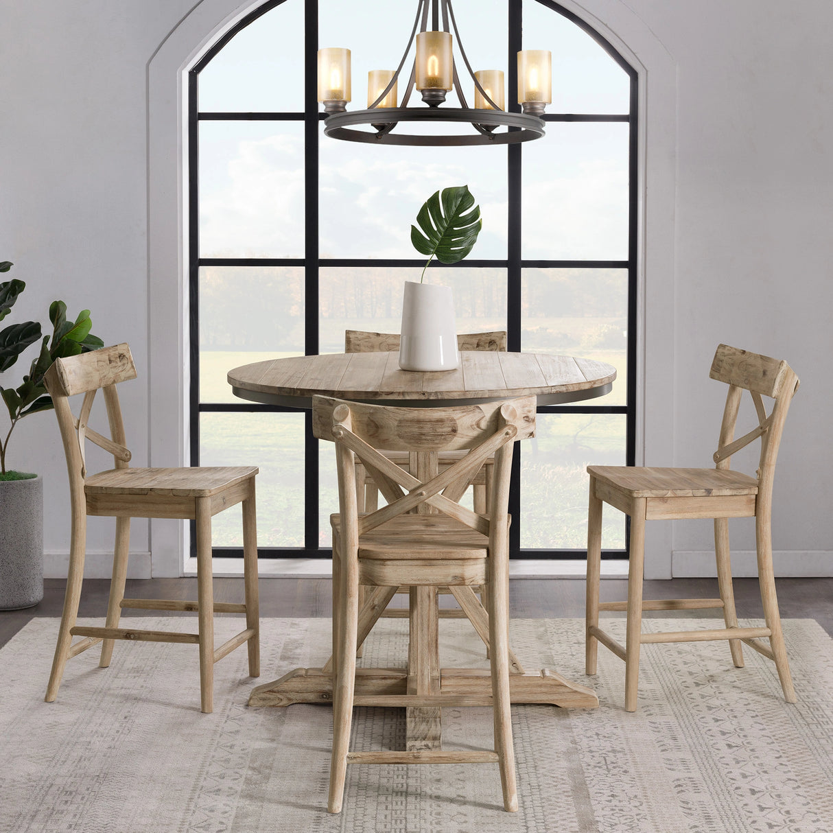 Callista Round 5PC Dining Set-Table and Four Seats